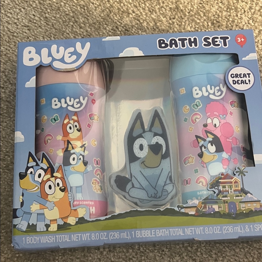 Bluey Bath Set - Pink and Blue